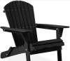 Folding Wooden Adirondack Chair, Accent Furniture w/ Natural Woodgrain