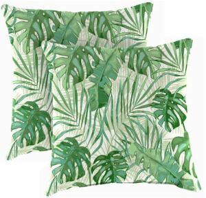 Jordan Manufacturing 18 in. L x 18 in. W x 4 in. T Outdoor Throw Pillow in Bryann Tortoise, 2 Pack 