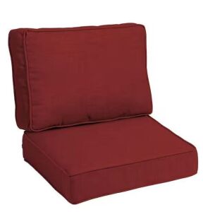 Arden Selections 24 in. x 24 in. Modern Outdoor Deep Seating Cushion Set in Ruby Red Leala