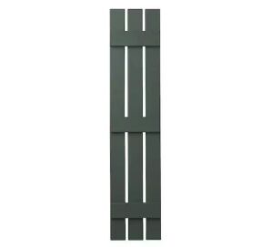 Ply Gem 12 in. x 59 in. Polypropylene 3-Board Open Board and Batten Shutters Pair in Green 