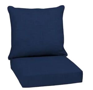 Arden Selections 24 in. x 24 in. 2-Piece Deep Seating Outdoor Lounge Chair Cushion in Sapphire Blue Leala 