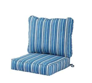 Greendale Home Fashions 24 in. x 24 in. 2-Piece Deep Seating Outdoor Lounge Chair Cushion Set in Sapphire Stripe 