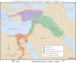 Mesopotamia & Egypt World History Wall Map 