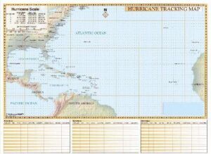 Hurricane Tracking Chart Wall Map 