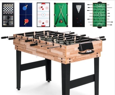 10-in-1 Combo Game Table Set w/ Pool, Foosball, Ping Pong, Chess - 2x4ft