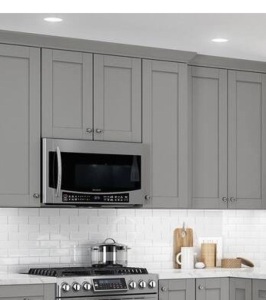 Gray Plywood Shaker Assembled Wall Kitchen Cabinet Soft Close 30 in W x 12 in D x 15 in H