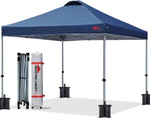 MASTERCANOPY Durable Pop-up Canopy Tent with Roller Bag, 8x8, Navy Blue