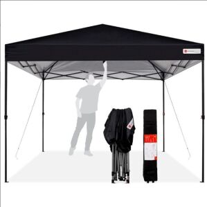 One-Person Setup Instant Pop Up Canopy w/ Case, 4 Weight Bags - 10x10ft