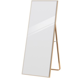 Best Choice Products 65x22in Full Length Mirror, Rectangular Beveled Wall Hanging & Leaning Floor Mirror - Gold