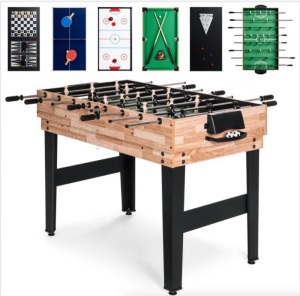 10-in-1 Combo Game Table Set w/ Pool, Foosball, Ping Pong, Chess - 2x4ft