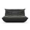 Armless Large Faux Leather 2-Seat Bean Bag Sofa