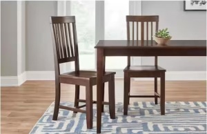 Scottsbury Chocolate Brown Wood Dining Chair with Slat Back (Set of 2) (16.7 in. W x 38.7 in. H)