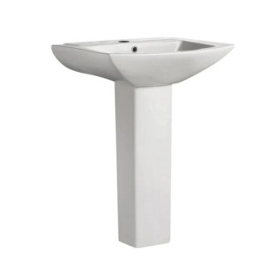 Sublime Pedestal Bathroom Sink Square Single Faucet Hole