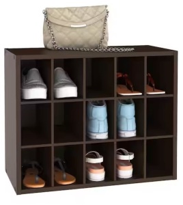 ClosetMaid19 in. H x 24 in. W x 12 in. D Espresso Wood Look 15-Cube Storage Organizer