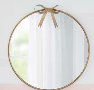 Medium Round Gold Bow Mirror (24 in.)