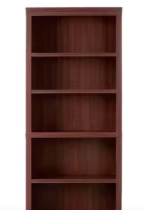 71 in. Dark Brown Wood 5-Shelf Classic Bookcase with Adjustable Shelves