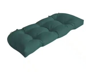 Arden Selections 41.5 in. x 18 in. Peacock Blue Green Texture Rectangle Outdoor Bench Cushion 