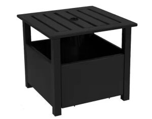 California Umbrella Steel Side Table Patio Umbrella Base in Black 