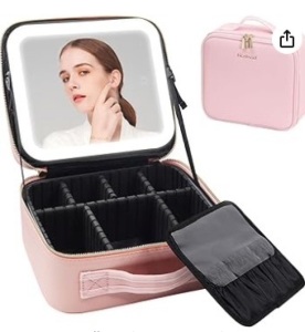 NiceLand Makeup Bag with Lighted Mirror