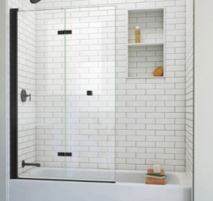 Folding frameless shower door