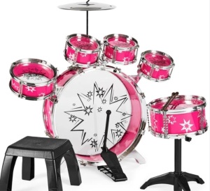 11-Piece Kids Beginner Drum Percussion Musical Instrument Toy Set