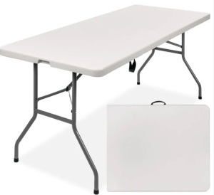 Portable Folding Plastic Dining Table w/ Handle, Lock - 6ft