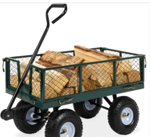 Steel Garden Utility Cart Wagon w/ 400lb Capacity, Removable Sides, Handle