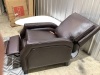 Adele Dark Brown Faux Leather Upholstered Push Back Standard Recliner with Nailheads - 3