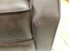 Adele Dark Brown Faux Leather Upholstered Push Back Standard Recliner with Nailheads - 4