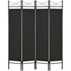 Best Choice Products 6ft 4-Panel Folding Privacy Screen Room Divider Decoration Accent w/ Steel Frame - Black