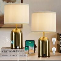 NATYSWAN Touch Control 3 Way Dimmable Table Lamps with 2 USB Charging Ports,&nbsp;Set of 2