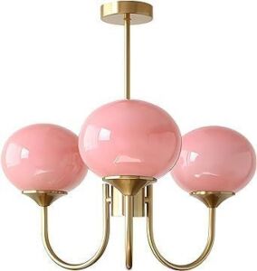 3 Light Pink Sputnik Chandelier Light Fixture 