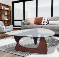 Triangle Wood &nbsp;Coffee Table with Tempered Glass Top (heavy)