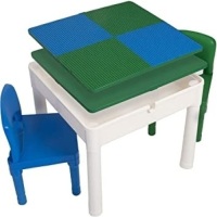 Play Platoon Kids&nbsp;5 in 1 Water Table, Building Block Table, Craft Table and Sensory Table with Storage,&nbsp;Includes 2 Chairs and 25 Ex-Large Blocks - Appears New&nbsp;