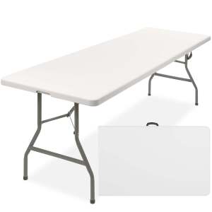 Portable Folding Plastic Dining Table w/ Handle, Lock