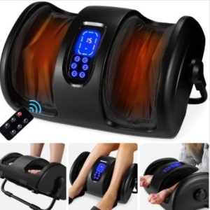 Reflexology Shiatsu Foot Massager w/ High-Intensity Rollers, Remote Control