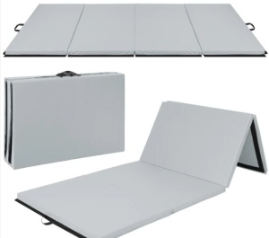 Folding Exercise Fitness Workout Gym Floor Mat w/ Handles