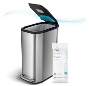 13.2 Gal. Stainless Steel Step-On Kitchen Trash Can with CleanAura Odor Control, Soft Close Lid and Slim Shape 