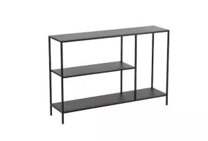 47 in Black Rectangular Metal Console Table 