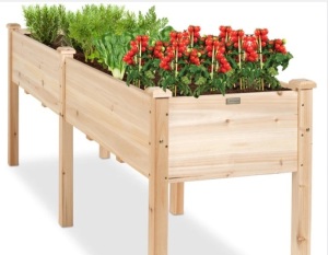 Raised Garden Bed, Elevated Wood Garden Planter Stand - 72x23x30in