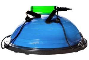 Balance ball with exercise bands