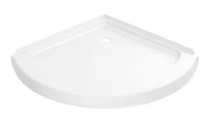 Delta Foundations 38 in. L x 38 in. W Corner Shower Pan Base with Corner Drain in White