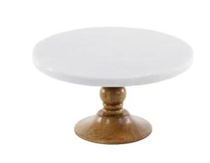 Litton Lane 1-Tier Brown Serving Tray Cake Stand 