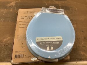 Bath Bliss Beveled Standard Round Toilet Seat in Light Blue