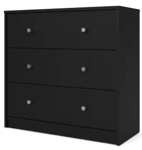 Tvilum Portland 3-Drawer Black Chest