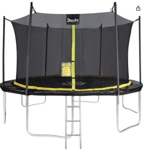 Doufit Upgraded 10FT  Trampoline with Enclosure Net and Ladder