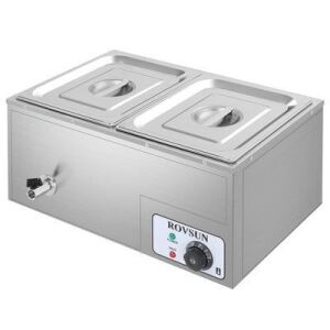 ROVSUN 21QT 600W 110V 2-Pan Electric Steam Table Food Warmer Countertop Commercial