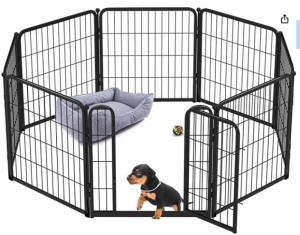 FXW Homeplus Dog Playpen Designed for Indoor Use, 24" Height for Puppy and Small Dogs, Black│Patented