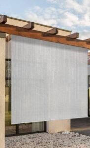 OSIMLEAD Outdoor Patio Roll Up Shade Blinds, Grey, 7.5' x 6' 