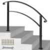 VEVOR 4-Step Adjustable Wrought Iron Handrail Fits 3 or 4 Steps - Appears New